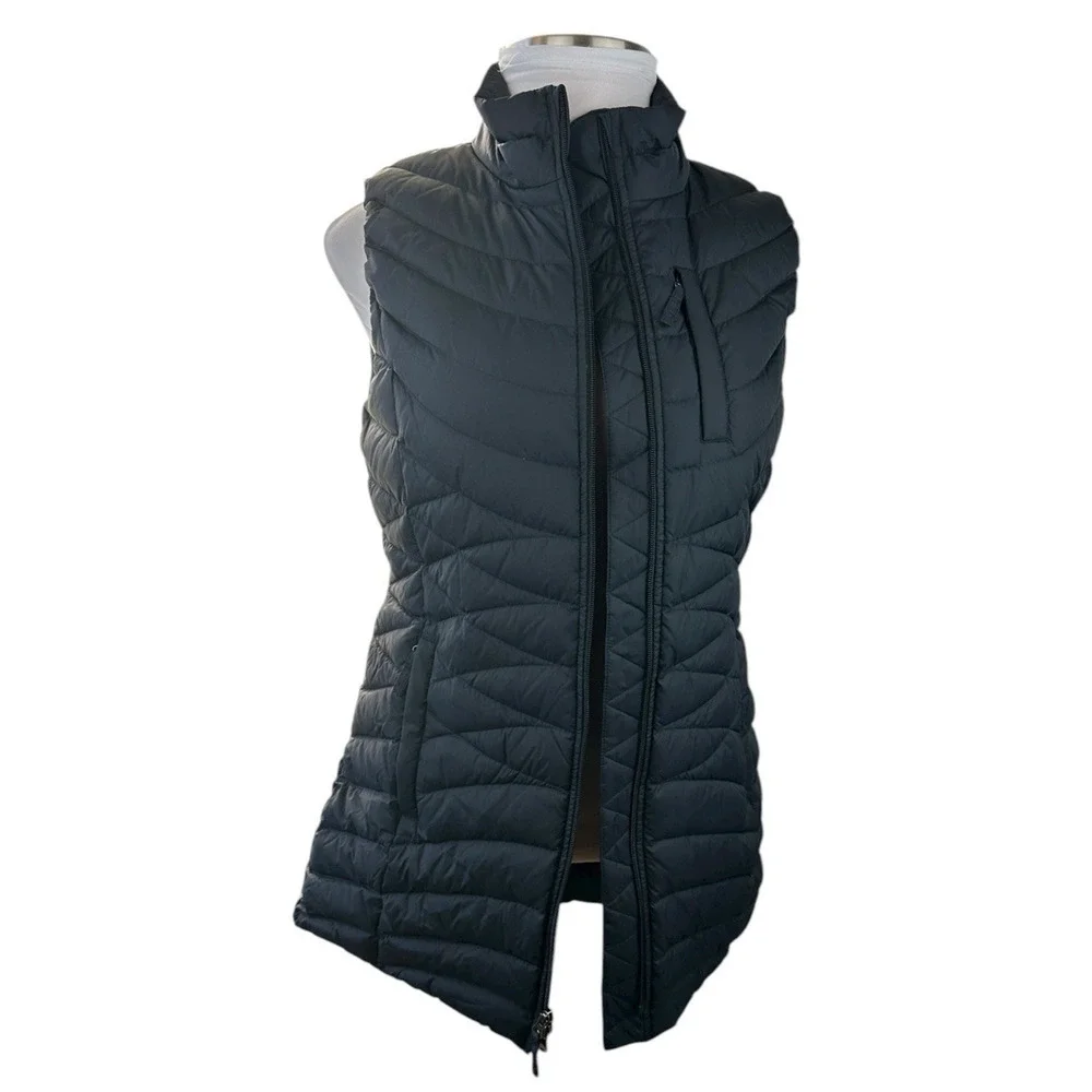 NWT Duluth Women's Cold Faithful Down Tunic Vest Full Zip Puffer in Black Medium - Picture 4 of 15